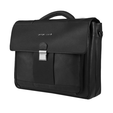 Giorgio Carelli férfi bőr laptoptaska 15.6 fekete Campania