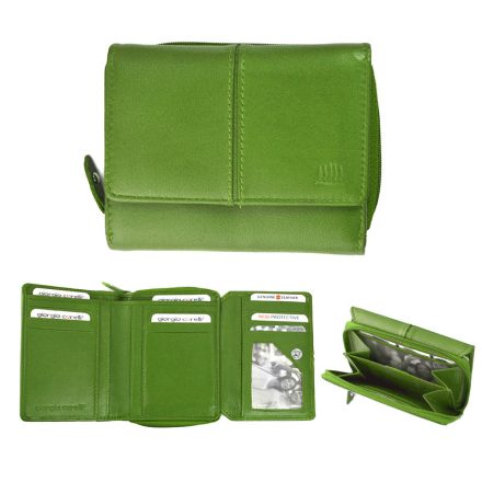 Giorgio Carelli női bőr pénztárca patentos zöld