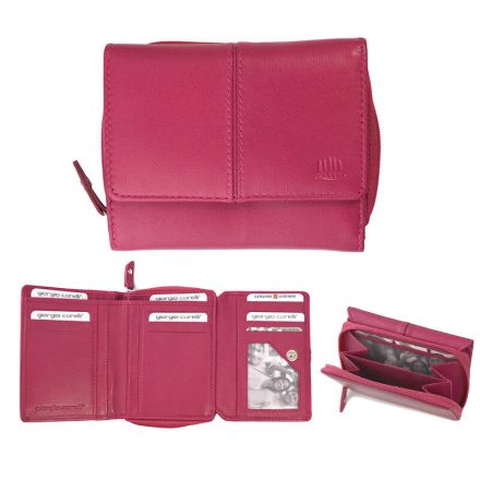 Giorgio Carelli női bőr pénztárca patentos rózsaszín