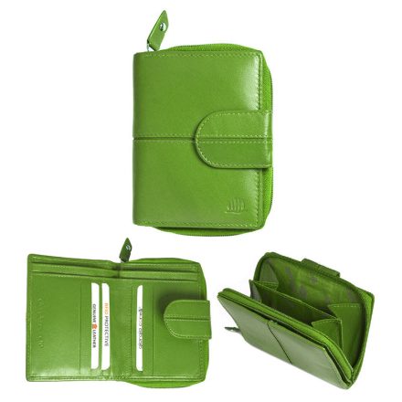 Giorgio Carelli női bőr pénztárca álló csatos zöld
