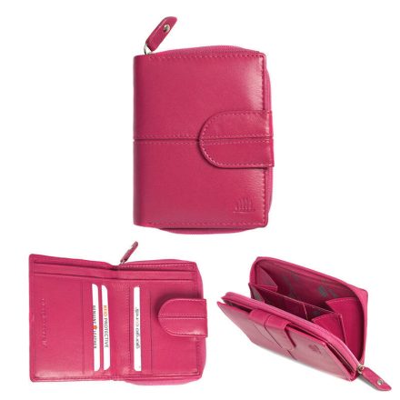 Giorgio Carelli női bőr pénztárca álló kapcsos rózsaszín