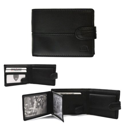 Giorgio Carelli mini bőr pénztárca csatos fekete
