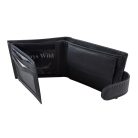 Férfi bőr pénztárca Always Wild minimalista csatos fekete