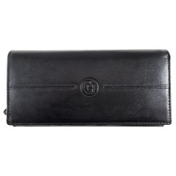 Női bőr pénztárca nagyméretű CHARLOTTE kártyatartós RFID fekete