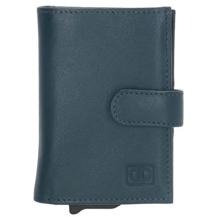 Biztonsági pénztárca kártyatartó bőr aluminium DD Exclusive RFID kék csatos