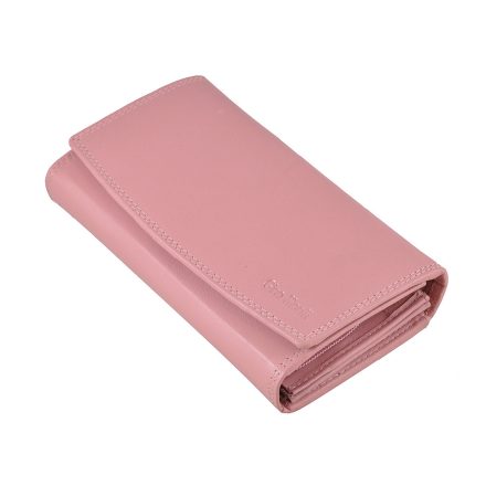 Női bőr pénztárca nagy fekvő rózsaszín Gina Monti extra
