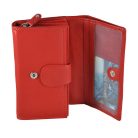 Női bőr pénztárca nagyméretű piros Gina Monti kártyatartós RFID