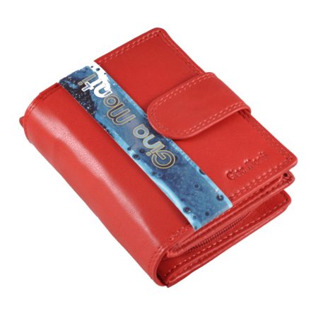 Női bőr pénztárca kisméretű piros Gina Monti kártyatartós RFID