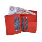 Női bőr pénztárca kisméretű piros Gina Monti kártyatartós RFID