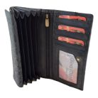 Női bőr pénztárca nagyméretű Gina Monti RFID virágos fekete