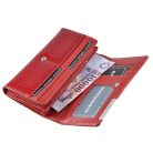 Női lakkbőr pénztárca nagyméretű Gregorio krokó mintás RFID kek