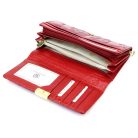 Női lakkbőr pénztárca nagyméretű Gregorio RFID pillangó mintás piros