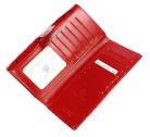Női lakkbőr pénztárca nagyméretű Gregorio RFID pillangó mintás piros