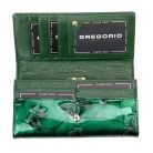 Női lakkbőr pénztárca nagyméretű Gregorio pillangó mintás RFID 