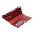 Női lakkbőr pénztárca nagyméretű Gregorio RFID pillangó mintás kék