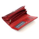 Női lakkbőr pénztárca nagyméretű Gregorio RFID pillangó mintás piros