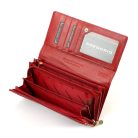 Női lakkbőr pénztárca nagyméretű Gregorio RFID pillangó mintás piros