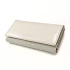 Női lakkbőr pénztárca nagyméretű Gregorio RFID geo mintás bézs