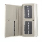 Női lakkbőr pénztárca nagyméretű Gregorio RFID geo mintás bézs