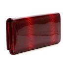 Női lakkbőr pénztárca nagyméretű Gregorio tollpihe mintás RFID piros