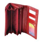 Női lakkbőr pénztárca nagyméretű Gregorio krokó mintás RFID piros