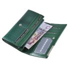 Női lakkbőr pénztárca nagyméretű Gregorio krokó mintás RFID zöld
