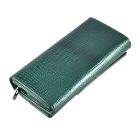 Női lakkbőr pénztárca nagyméretű Gregorio krokó mintás RFID zöld
