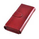 Női lakkbőr pénztárca nagyméretű Gregorio RFID pillangó mintás piros