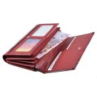 Női lakkbőr pénztárca nagyméretű Gregorio RFID pillangó mintás piros