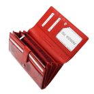 Női lakkbőr pénztárca nagyméretű Patrizia RFID virágos piros