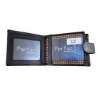 Férfi bőr pénztárca Perfect csatos fekete